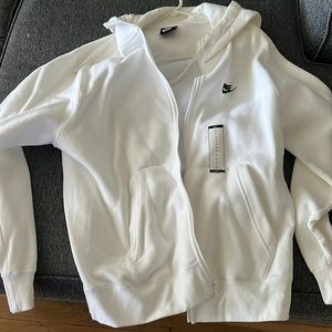 Nike white men zip up hoodie large